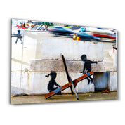 Banksy - Let the Children Play - Glass Wall Art