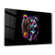 Bear Neo | Glass Wall Art - ArtDesigna Glass Printing Wall Art