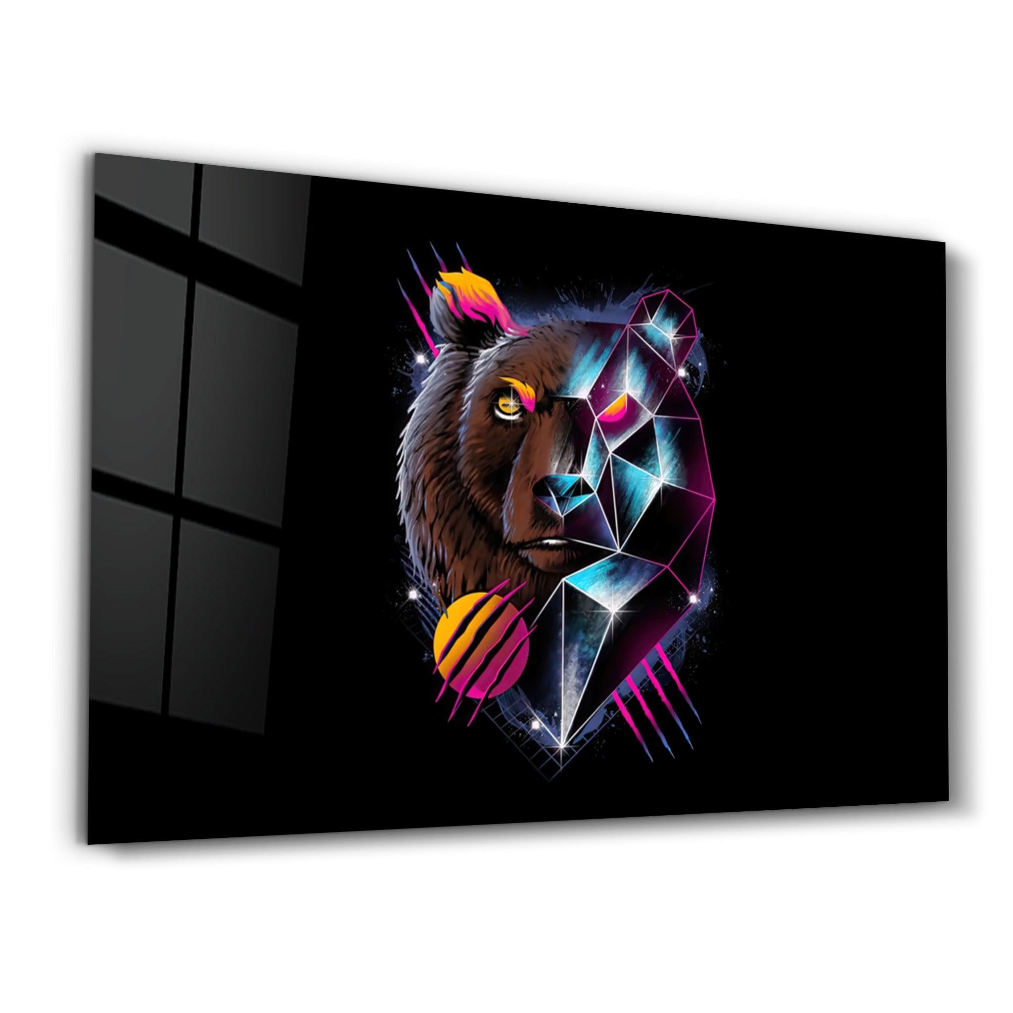 Bear Neo | Glass Wall Art - ArtDesigna Glass Printing Wall Art