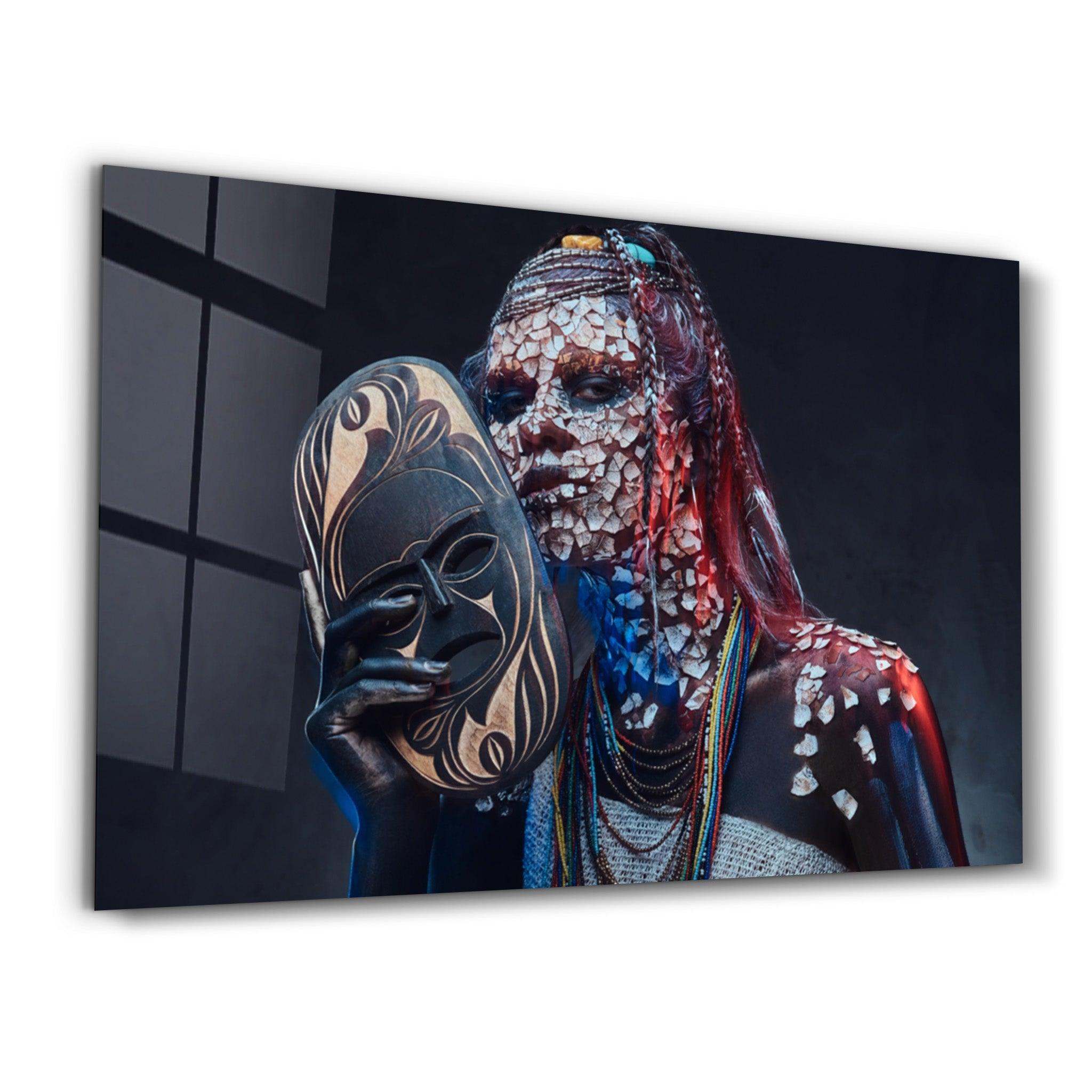 African MakeUp 1 | Glass Wall Art - ArtDesigna Glass Printing Wall Art