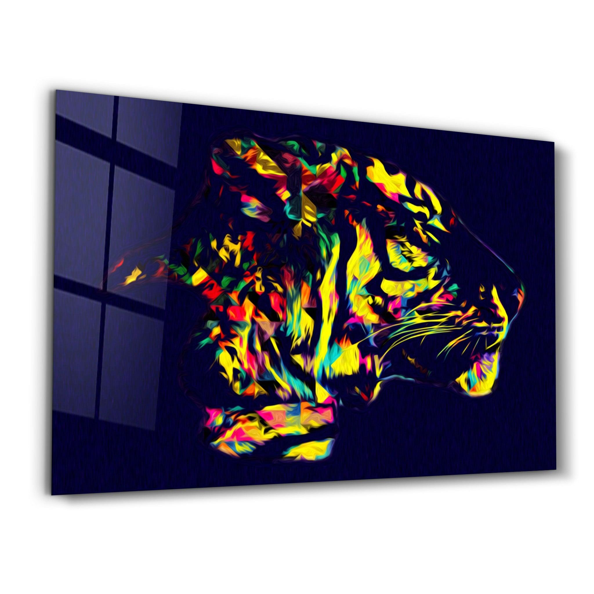 Colormix Tiger | Glass Wall Art - ArtDesigna Glass Printing Wall Art