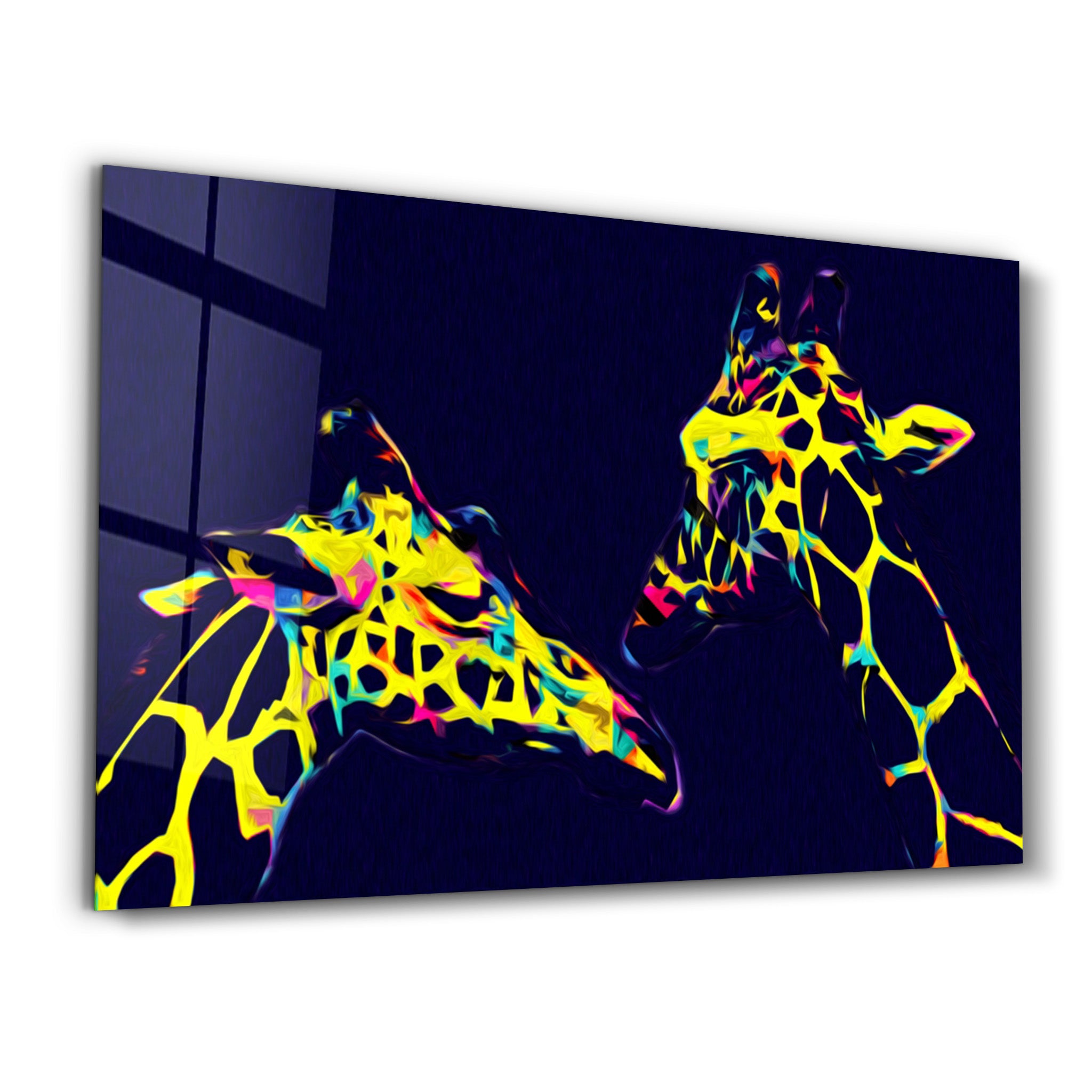 ・"Colormix Giraffes"・Glass Wall Art - ArtDesigna Glass Printing Wall Art