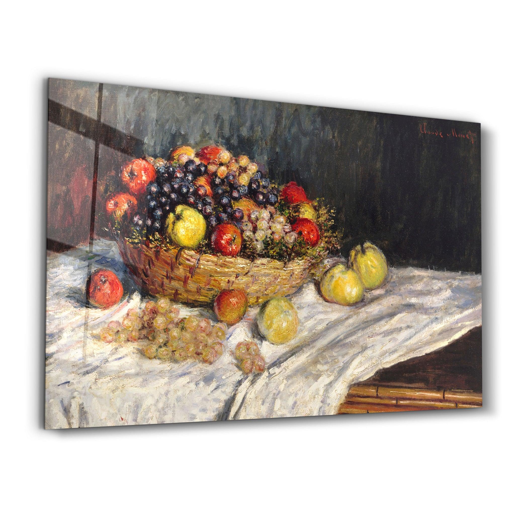 Apples and Grapes (1879–1880) by Claude Monet | Glass Wall Art - ArtDesigna Glass Printing Wall Art