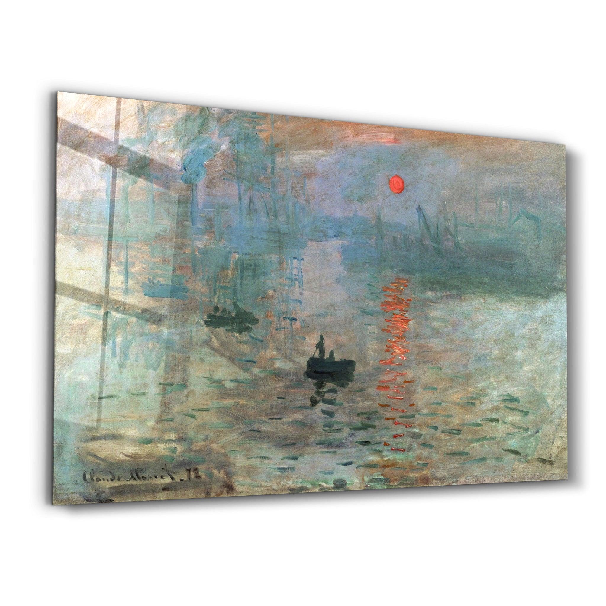 Claude Monet's Impression, Sunrise (1872) | Glass Wall Art - ArtDesigna Glass Printing Wall Art