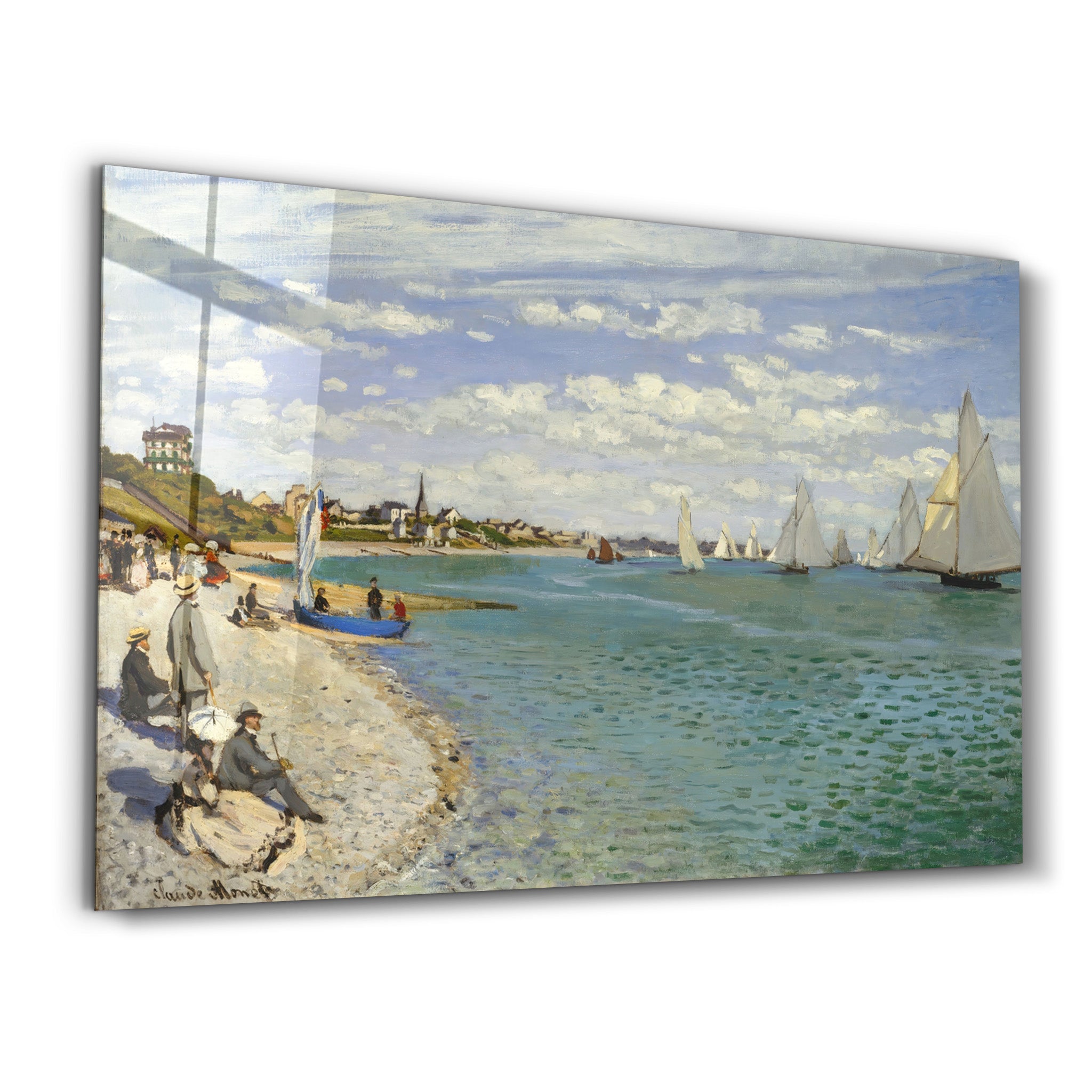 ・"Regatta at Sainte-Adresse (1867) by Claude Monet"・Glass Wall Art - ArtDesigna Glass Printing Wall Art