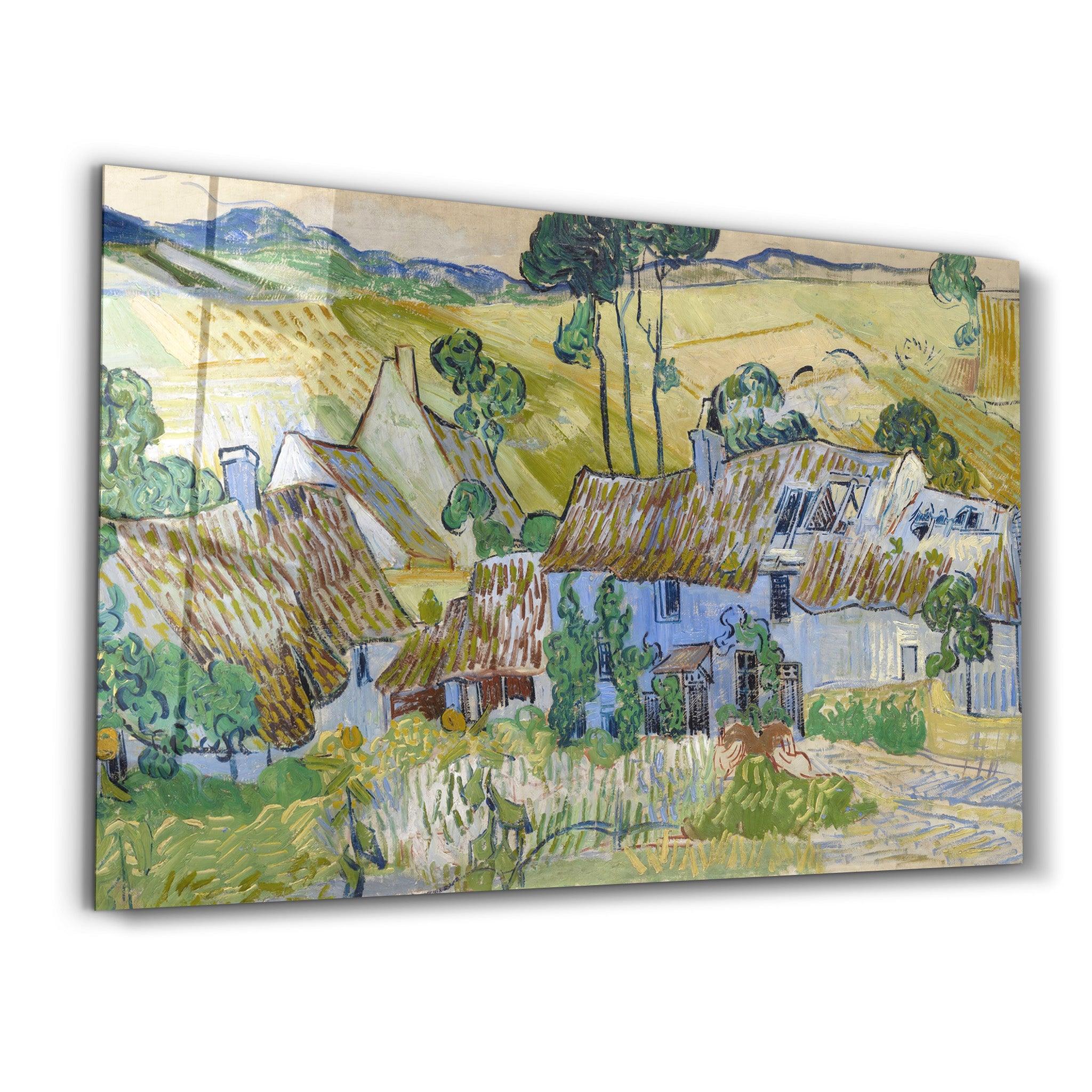 Vincent van Gogh's Farms near Auvers (1890) | Glass Wall Art - ArtDesigna Glass Printing Wall Art