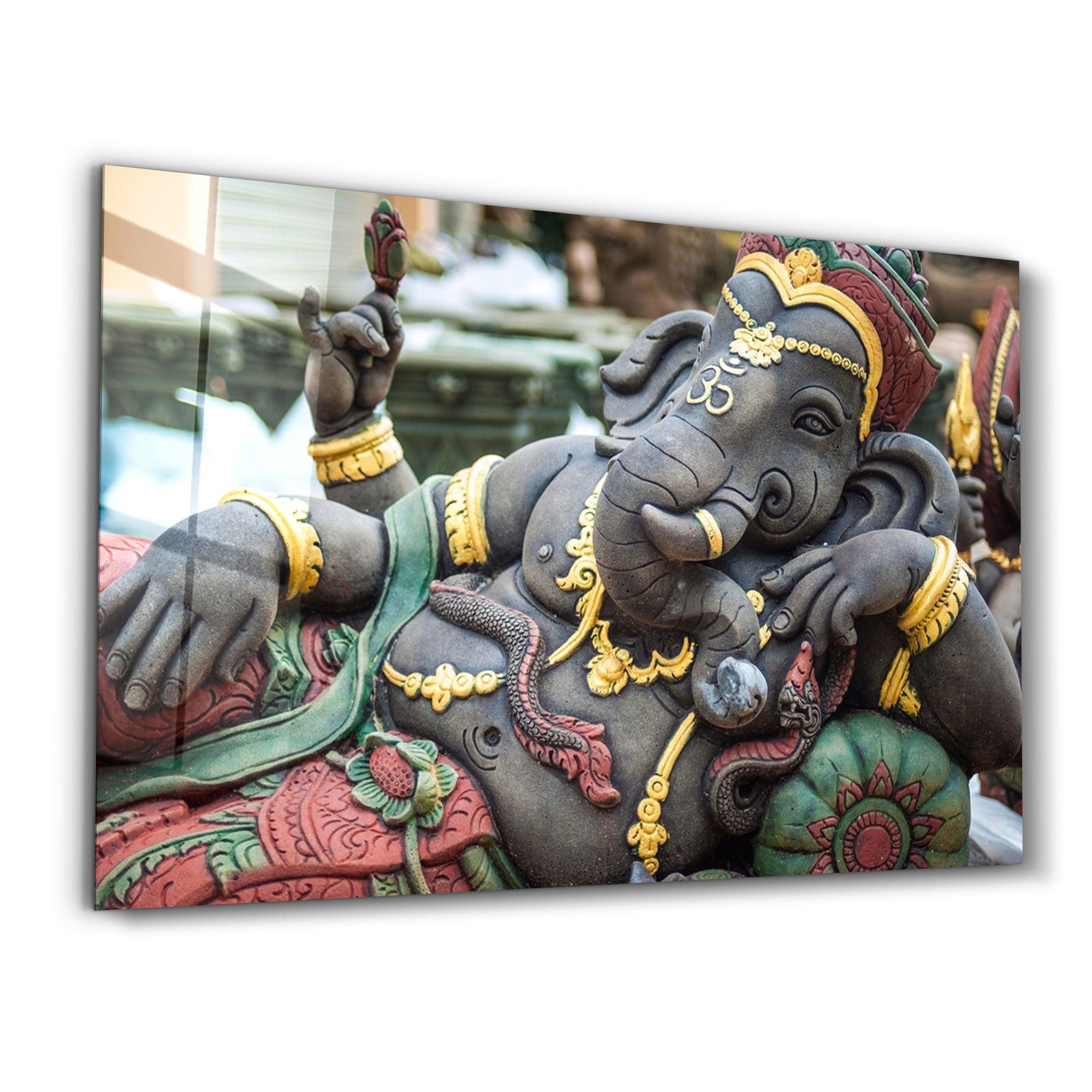 Lord Ganesha Sculpture | Glass Wall Art - ArtDesigna Glass Printing Wall Art