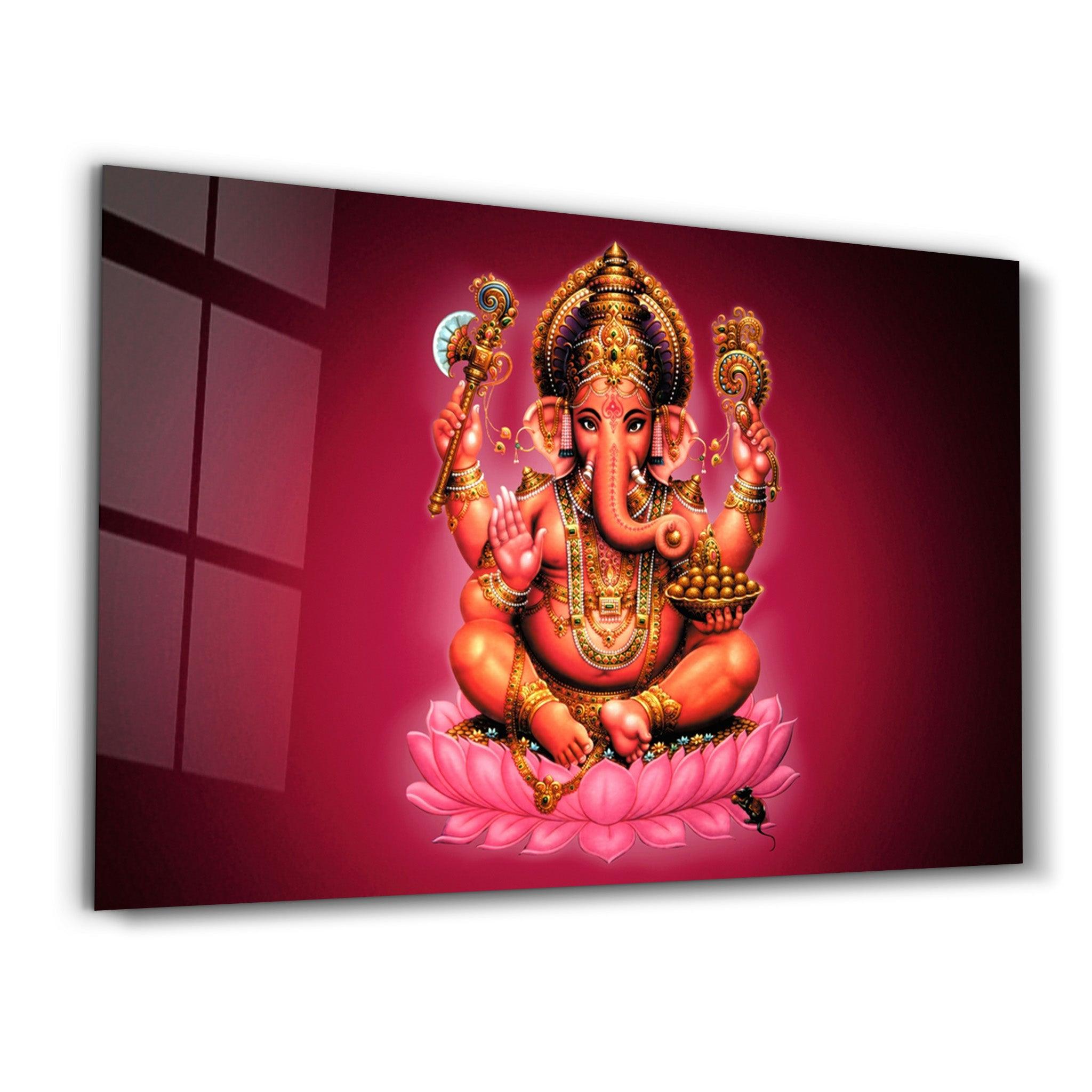 Lord Ganesha | Glass Wall Art - ArtDesigna Glass Printing Wall Art