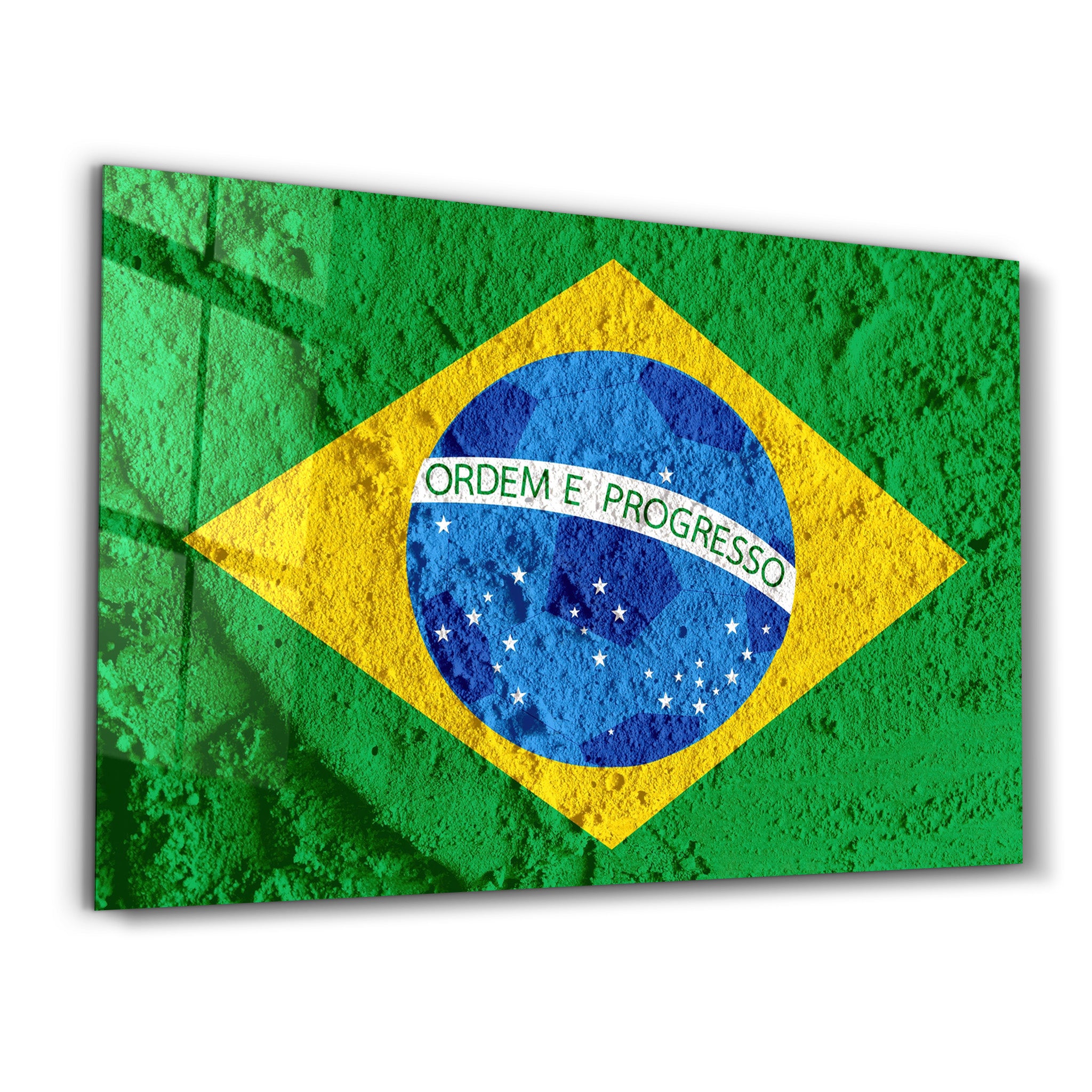 ・"Flag Of Brazil"・Glass Wall Art - ArtDesigna Glass Printing Wall Art