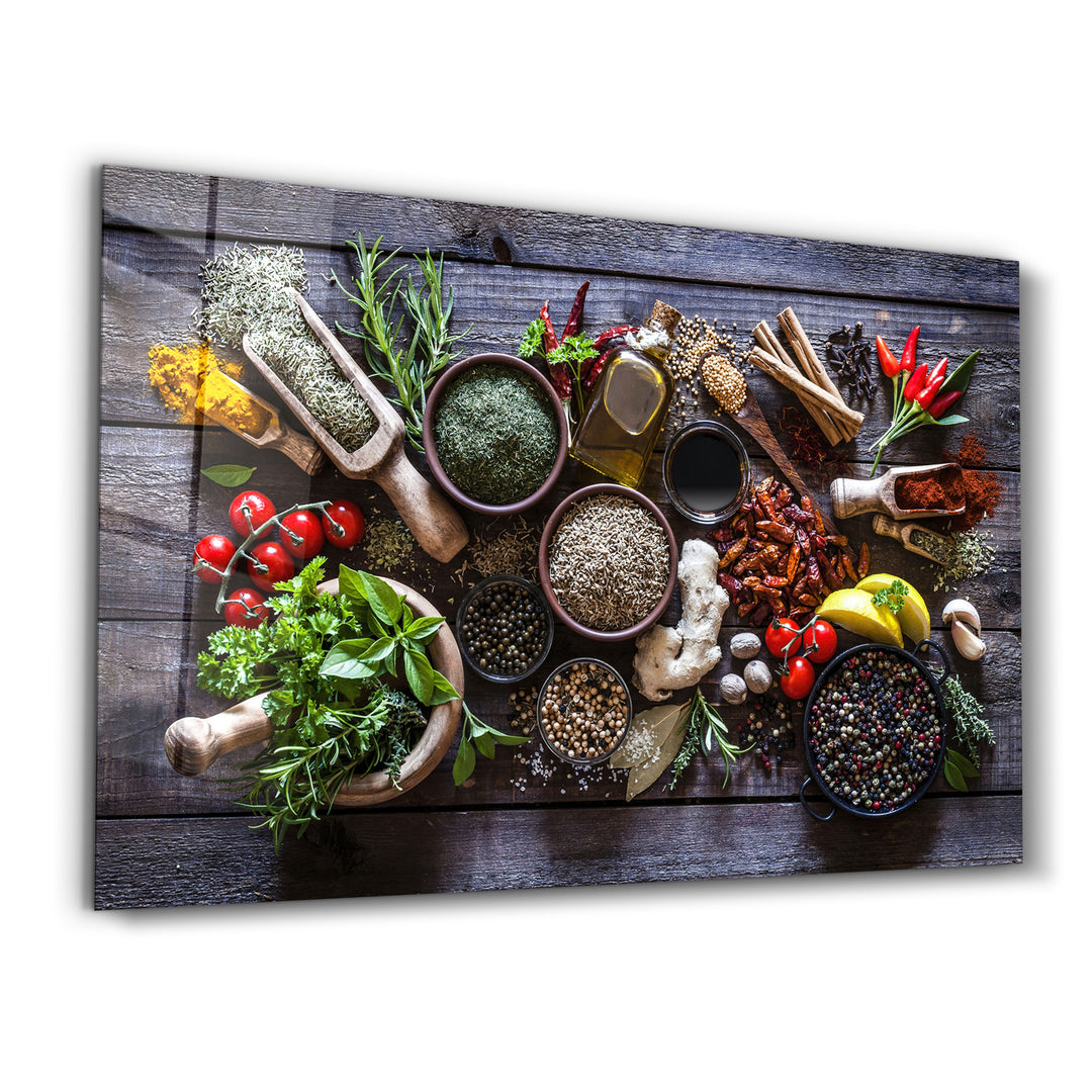 ・"Spices And Vegetables"・Glass Wall Art - ArtDesigna Glass Printing Wall Art
