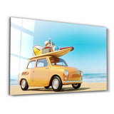 Ein Vintage Urlaub – Glasbild
