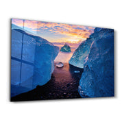 Between the Glaciers | Glass Wall Art - ArtDesigna Glass Printing Wall Art