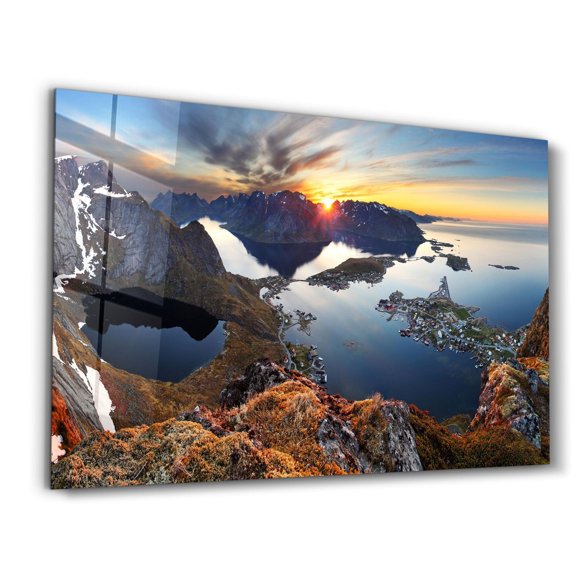 A Seaside Town In Norway Glass Wall Art | ArtDesigna – Artdesigna
