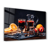 A Hot Red Wine | Glass Wall Art
