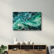 Green Waves | Glass Wall Art - ArtDesigna Glass Printing Wall Art