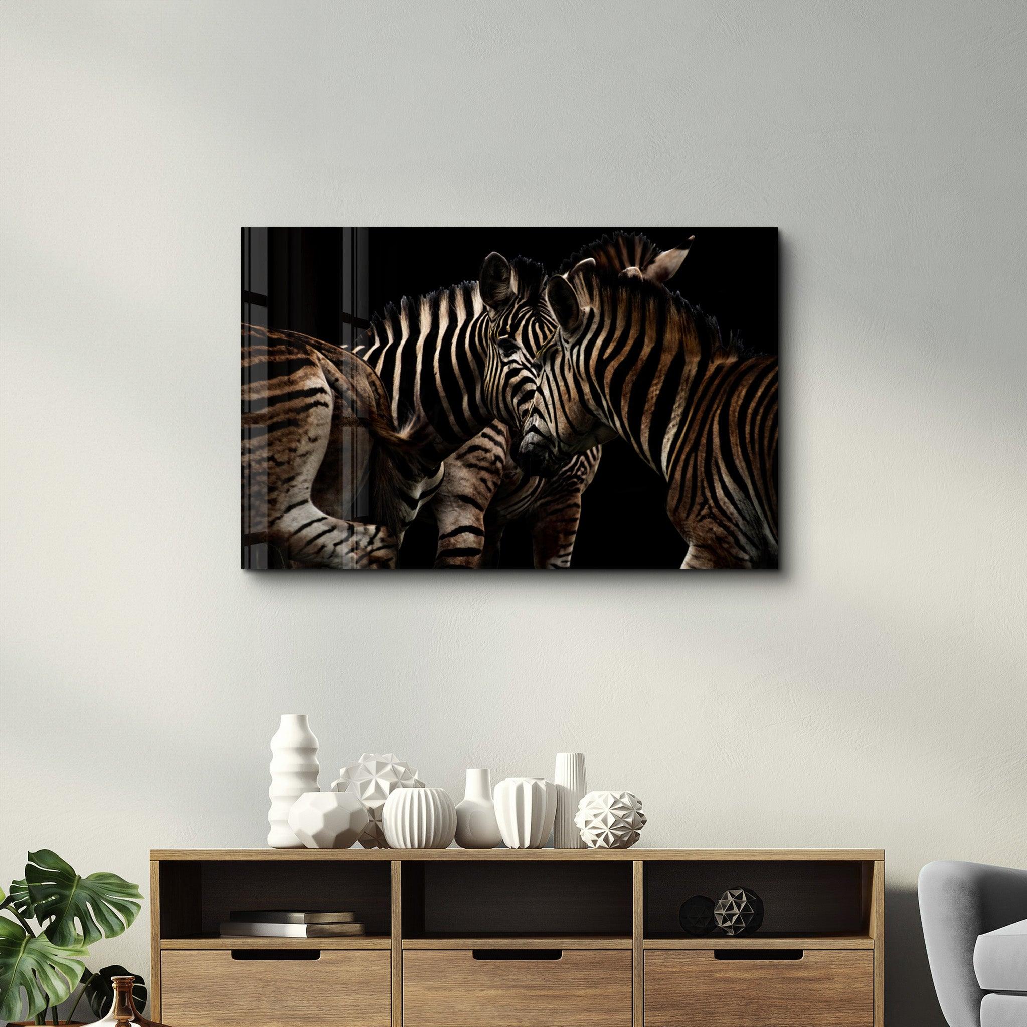 Zebra Family | Glass Wall Art - ArtDesigna Glass Printing Wall Art