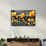 Yellow Flowers | Glass Wall Art - ArtDesigna Glass Printing Wall Art