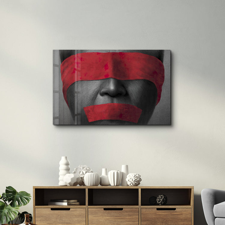 ・"Covered in Red"・Glass Wall Art - ArtDesigna Glass Printing Wall Art
