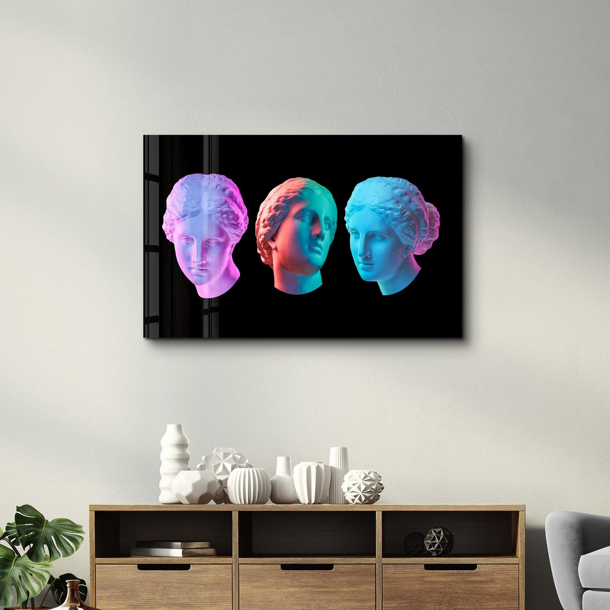 Abstract Colorful Venus Statue | Glass Wall Art - ArtDesigna Glass Printing Wall Art