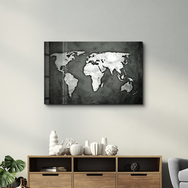 ・"World Map"・Glass Wall Art - ArtDesigna Glass Printing Wall Art