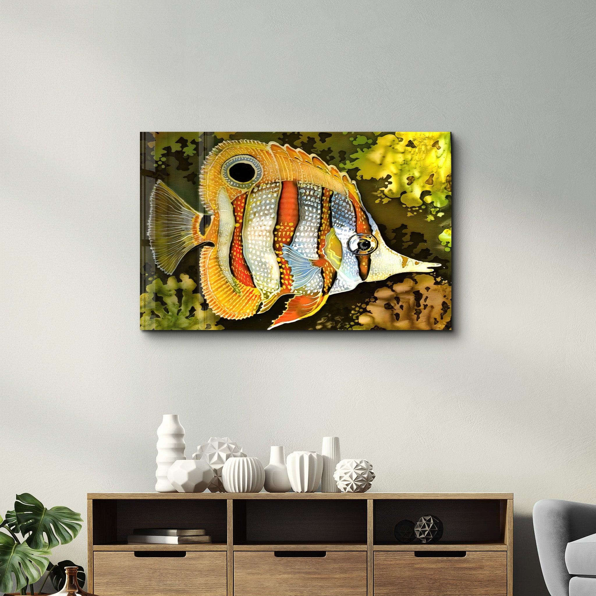 Batik Fish | Glass Wall Art - ArtDesigna Glass Printing Wall Art