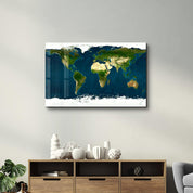 Satellite World Map | Glass Wall Art - ArtDesigna Glass Printing Wall Art