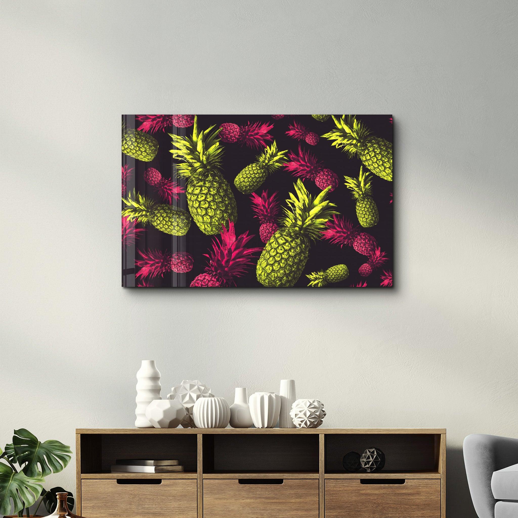 The Pineapples | Glass Wall Art - ArtDesigna Glass Printing Wall Art
