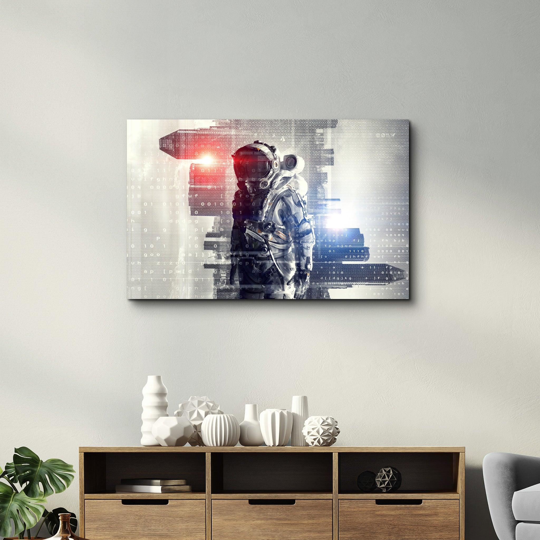 Codes Of Astronaut | Glass Wall Art - ArtDesigna Glass Printing Wall Art