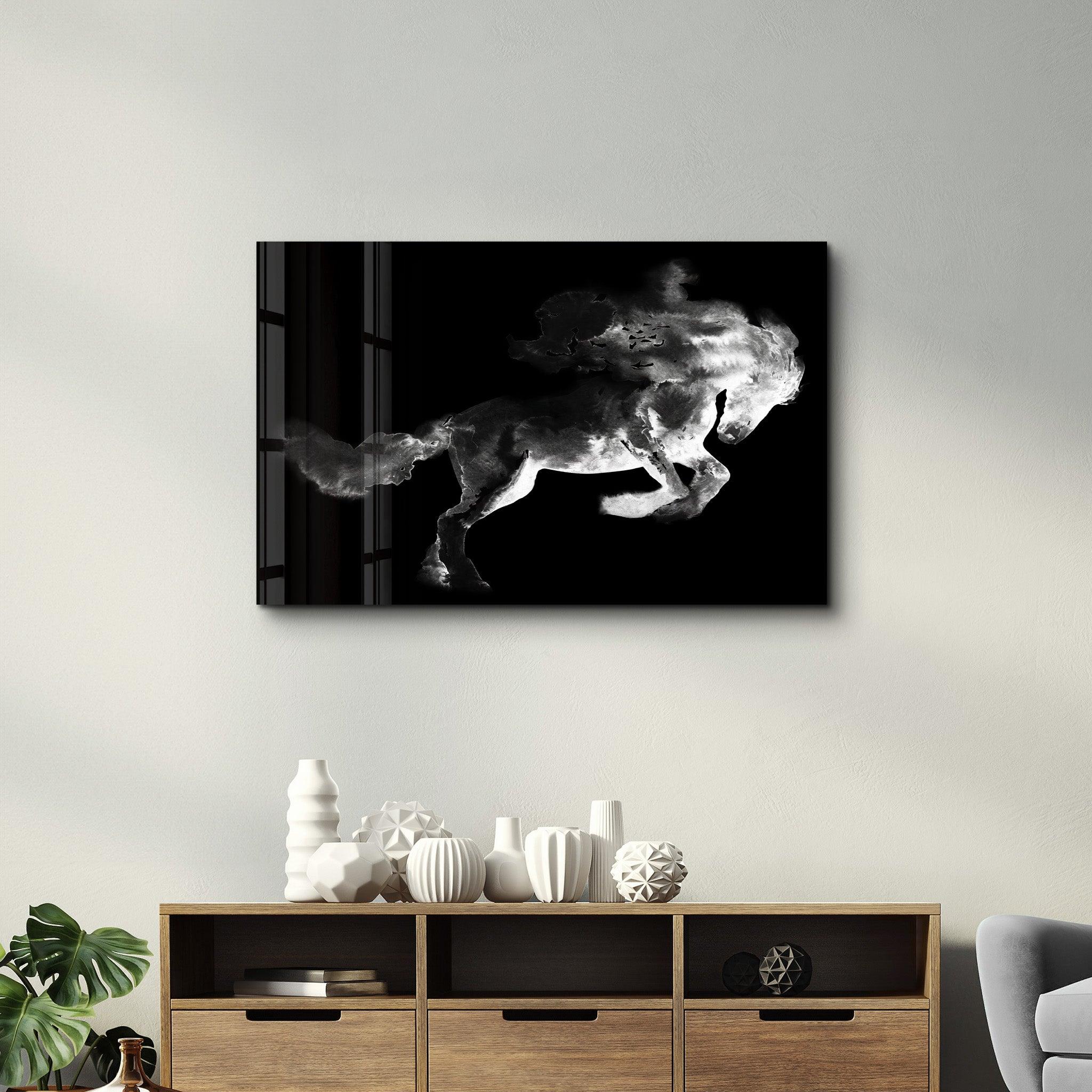 Running Horse Silhouette V2 | Glass Wall Art - ArtDesigna Glass Printing Wall Art