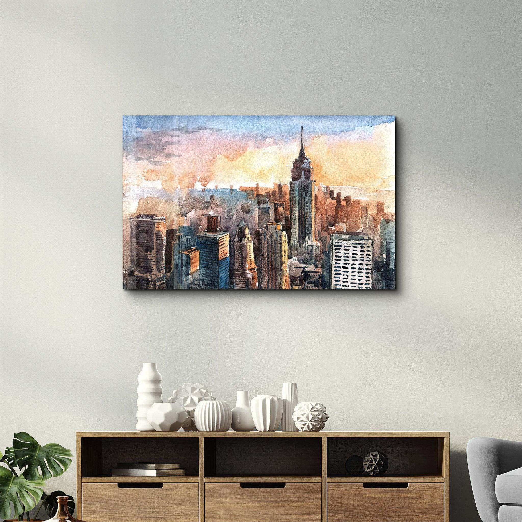 Original watercolor painting, streets of New York City, 2024 cityscape wall art, authentic art, home decor