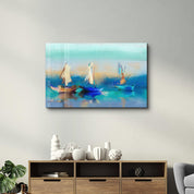 Boats Oil Painting | Glass Wall Art - ArtDesigna Glass Printing Wall Art