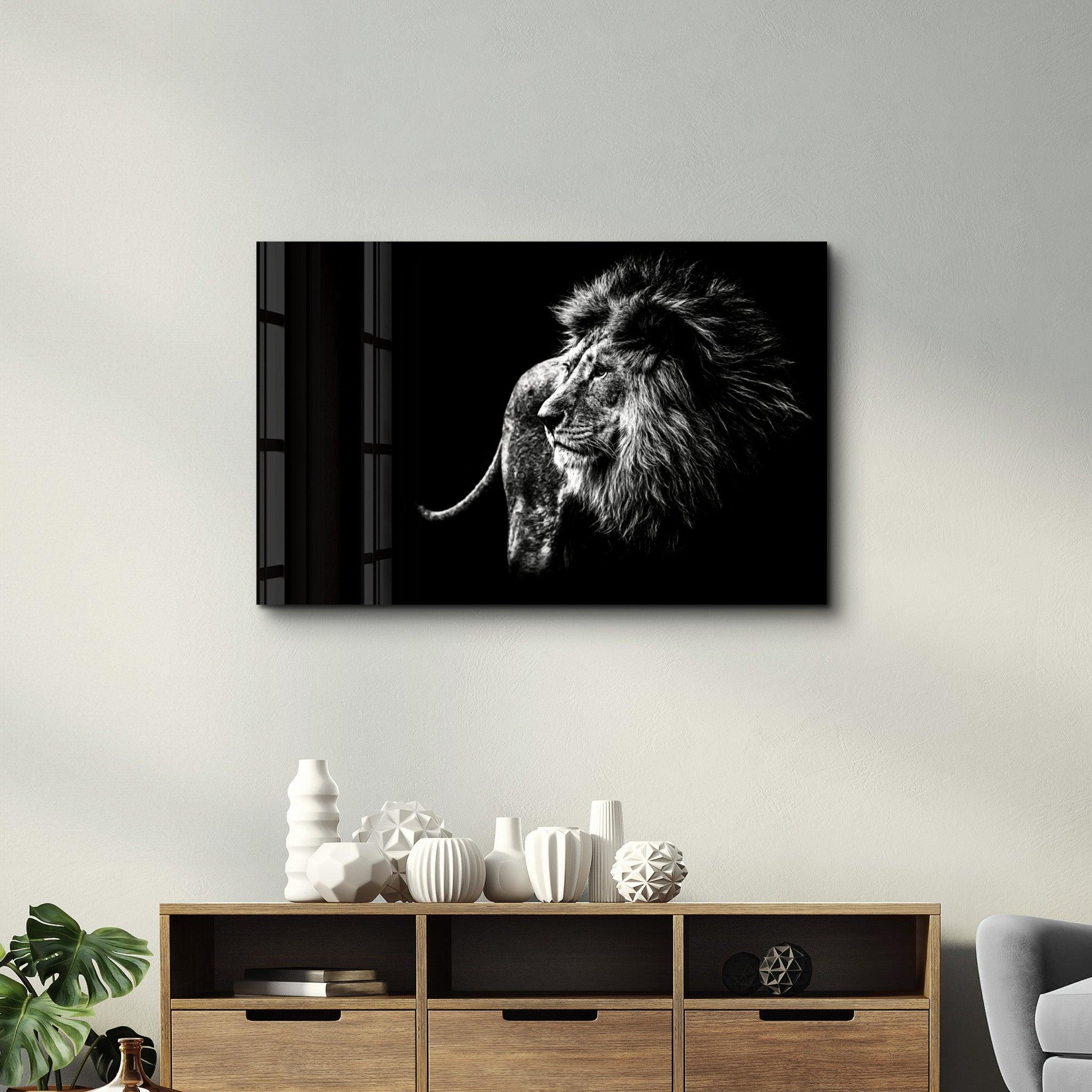 Lion | Glass Wall Art - Artdesigna