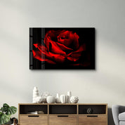 Red Rose Vintage | Glass Wall Art - ArtDesigna Glass Printing Wall Art