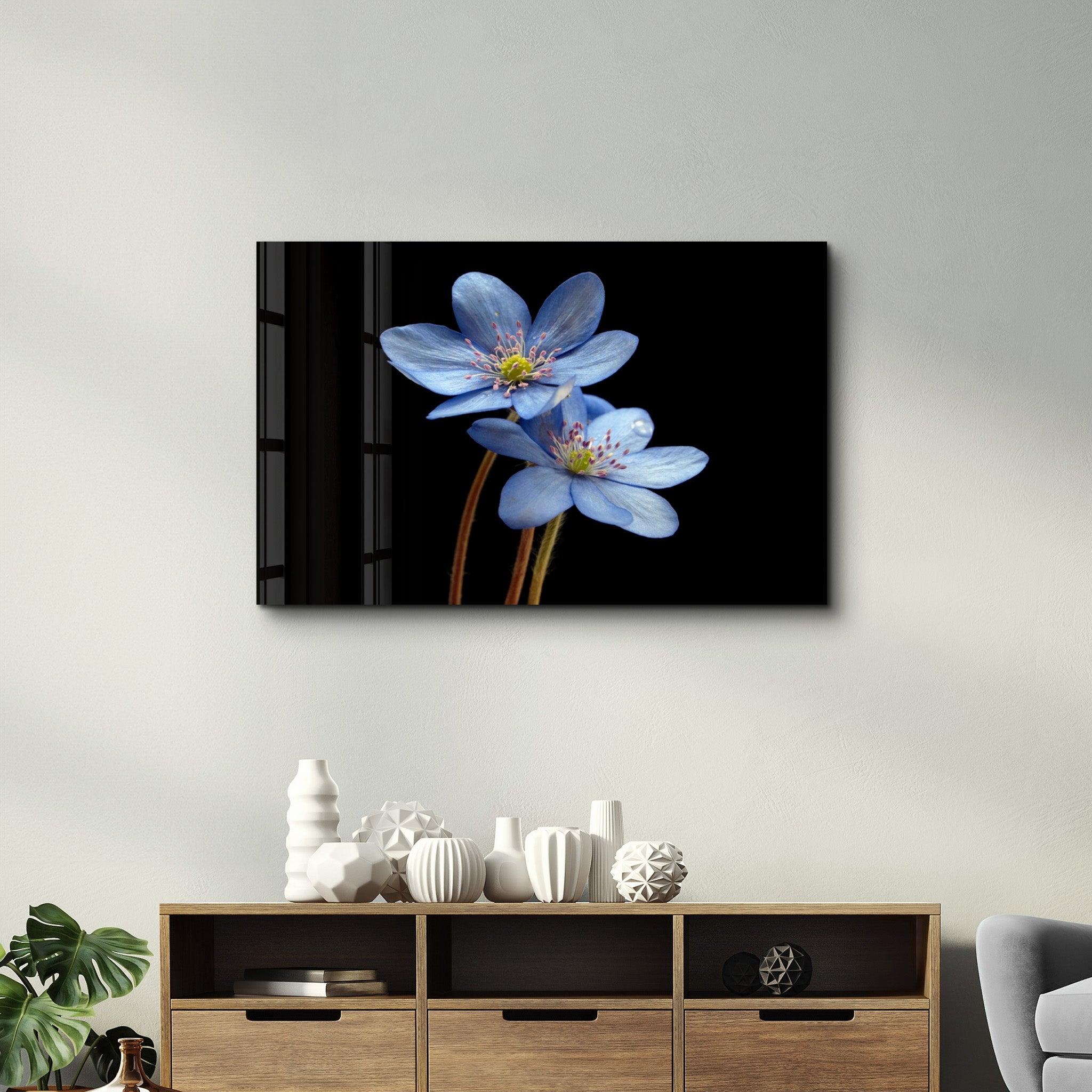 Blue Flower | Glass Wall Art - ArtDesigna Glass Printing Wall Art