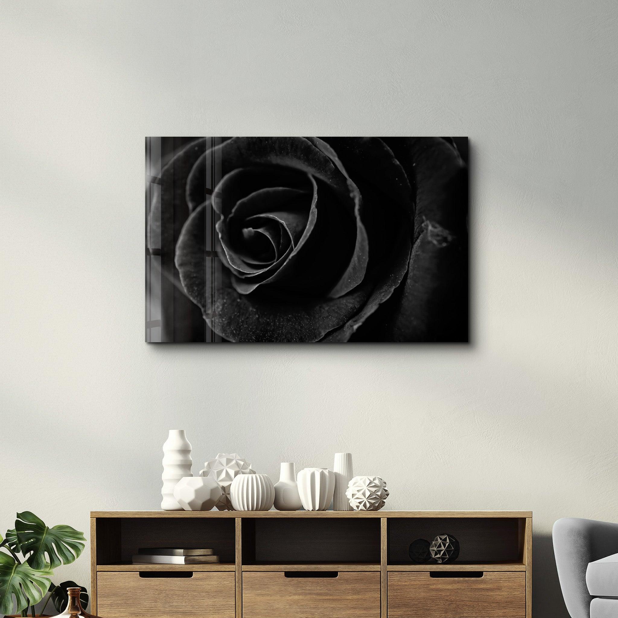 Black Rose | Glass Wall Art - ArtDesigna Glass Printing Wall Art