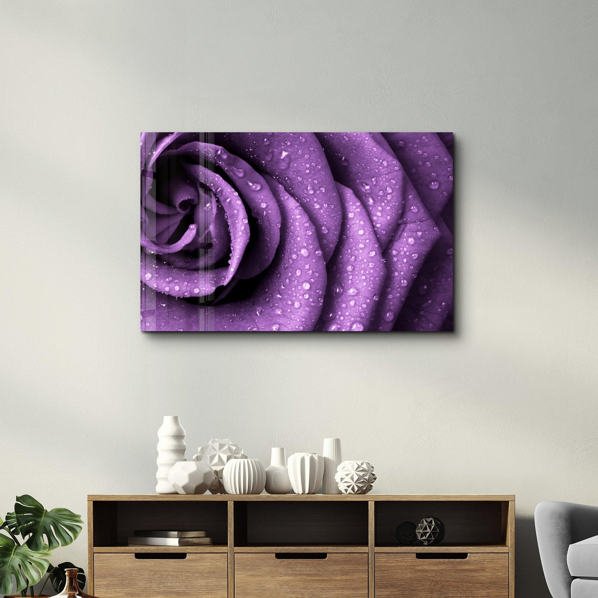 Purple Rose | Glass Wall Art - ArtDesigna Glass Printing Wall Art