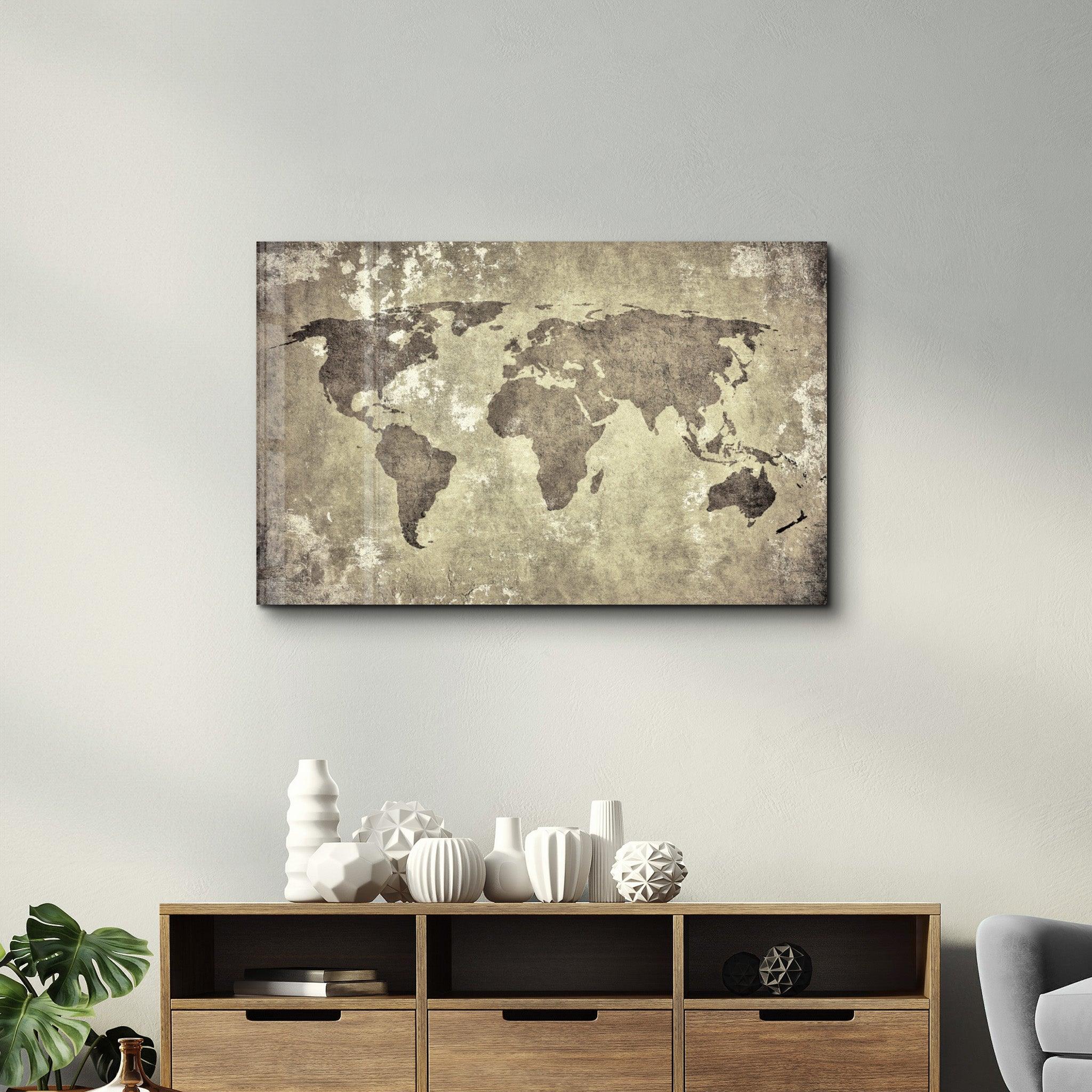 World Map | Glass Wall Art - ArtDesigna Glass Printing Wall Art