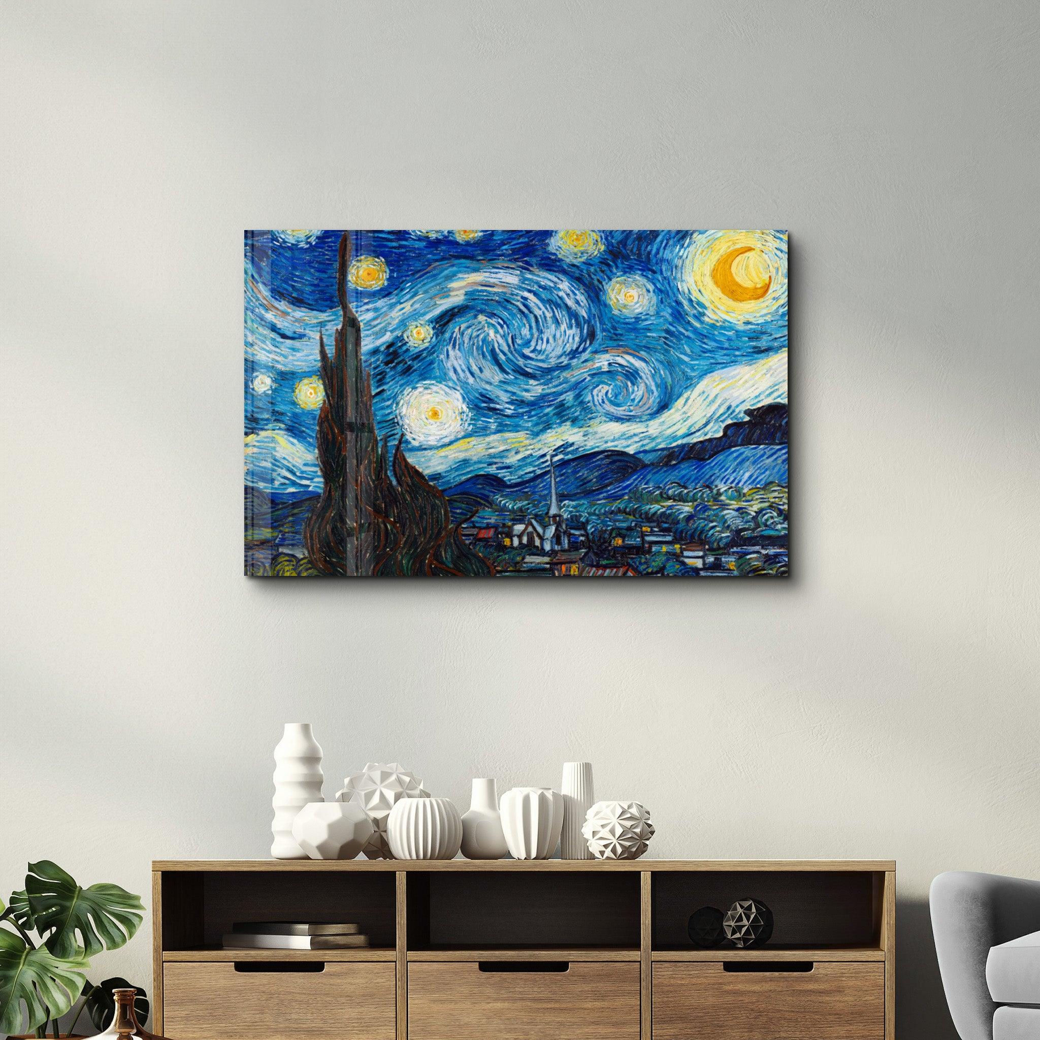 Van Gogh The Starry Night | Glass Wall Art - ArtDesigna Glass Printing Wall Art
