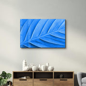 Blue Leaf | Glass Wall Art - ArtDesigna Glass Printing Wall Art