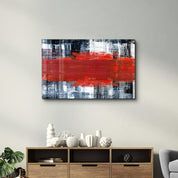 Red Thick Line | Glass Wall Art - ArtDesigna Glass Printing Wall Art