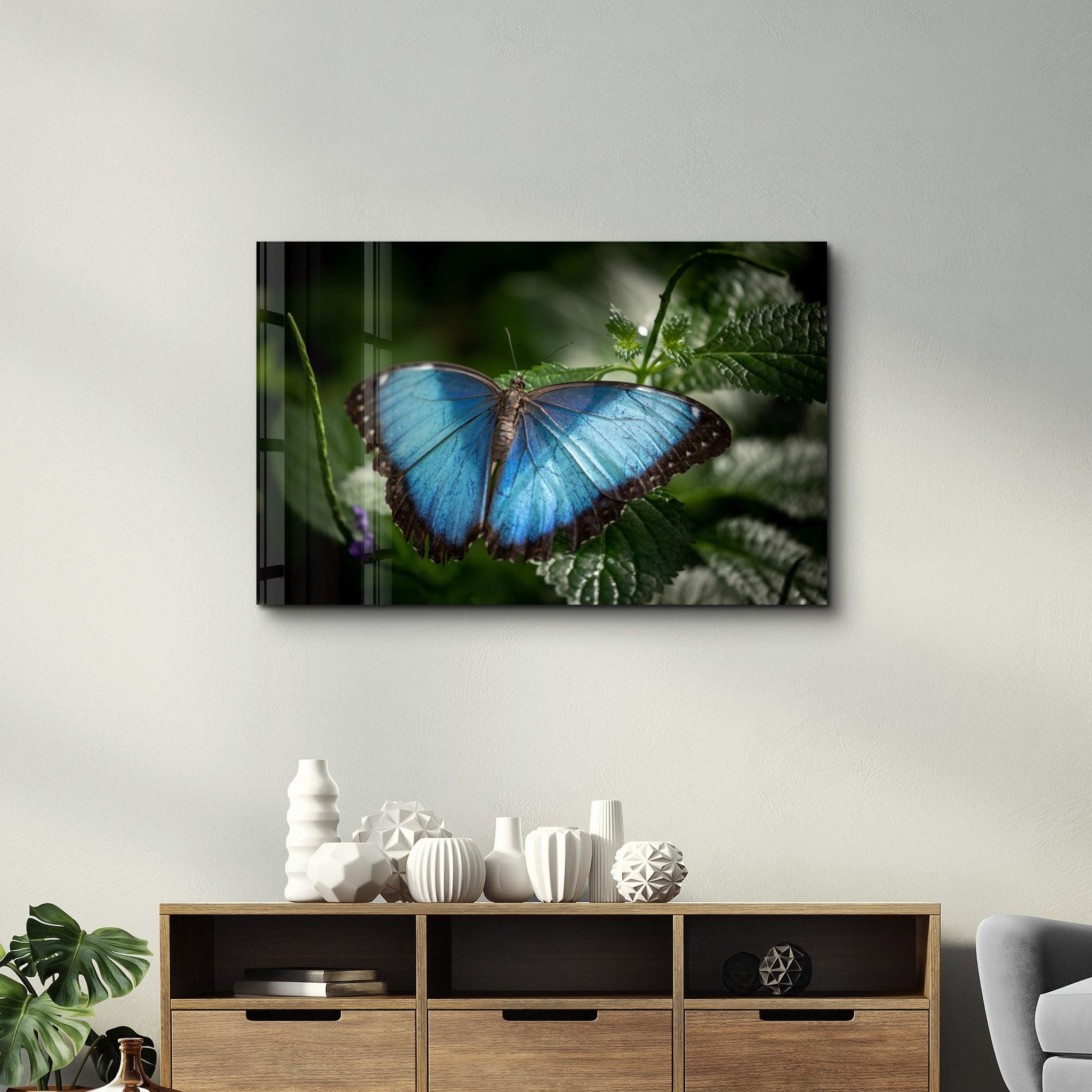 Butterfly Bluewing | Glass Wall Art - ArtDesigna Glass Printing Wall Art