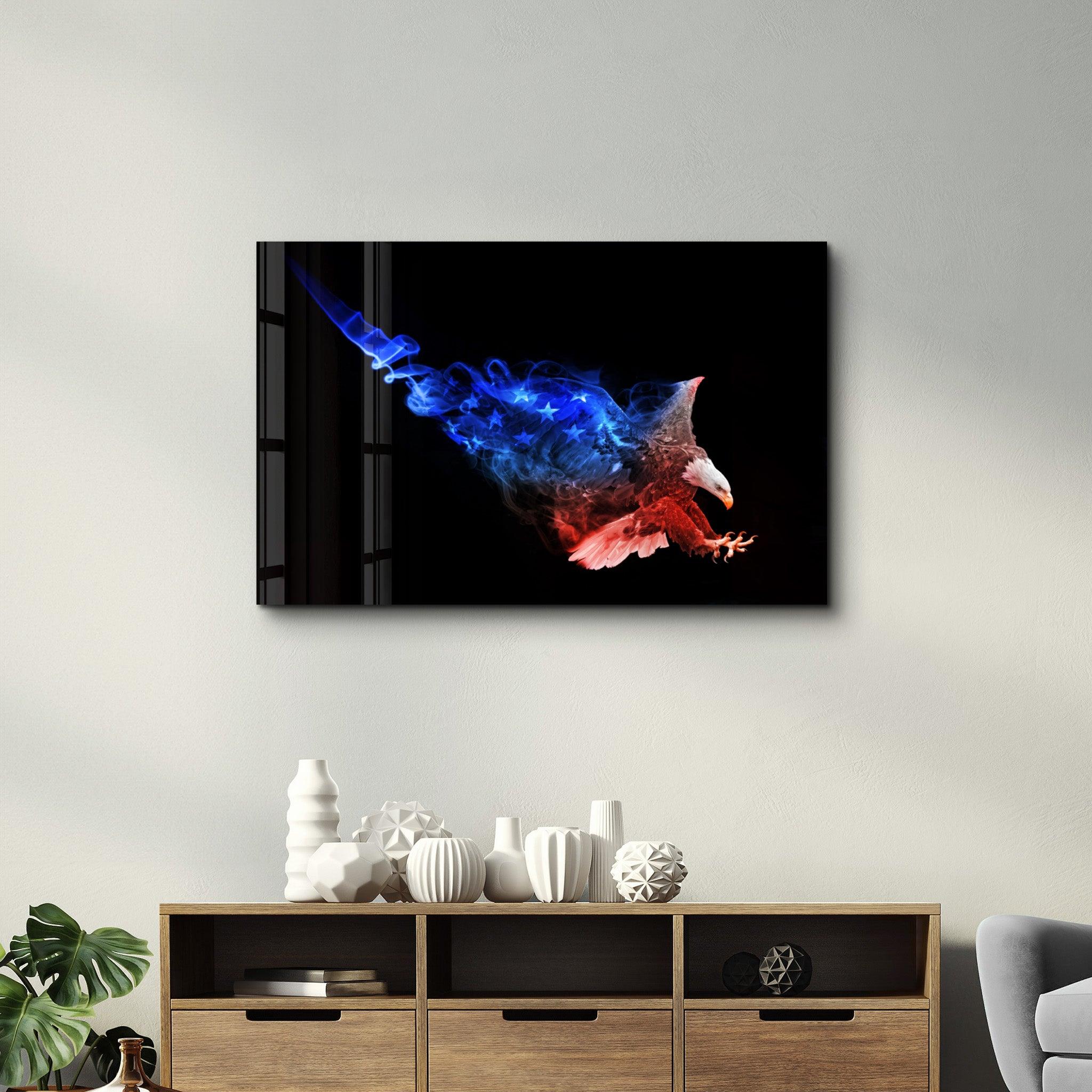 Eagle of US | Glass Wall Art - Artdesigna