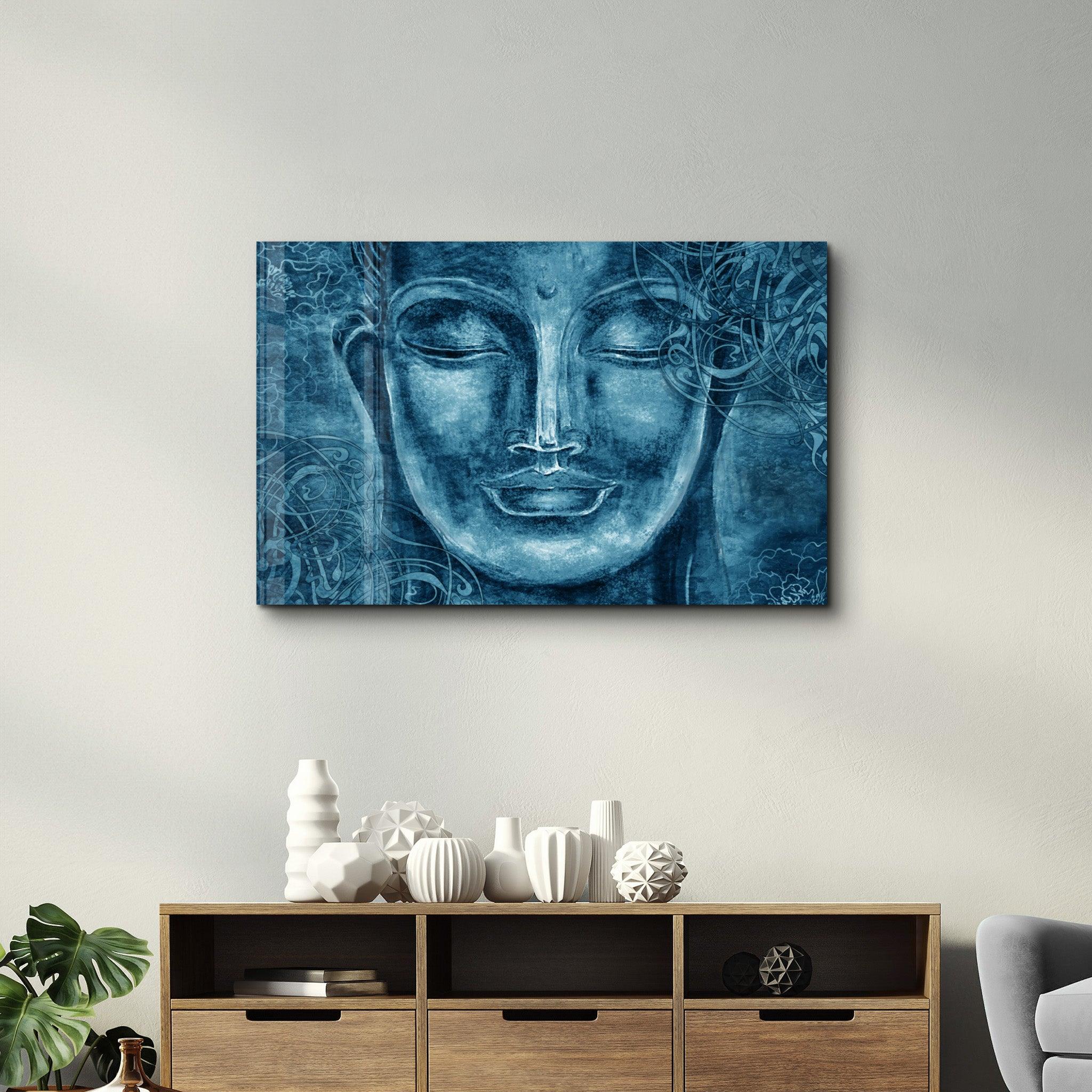 Buddha Blue | Glass Wall Art - ArtDesigna Glass Printing Wall Art