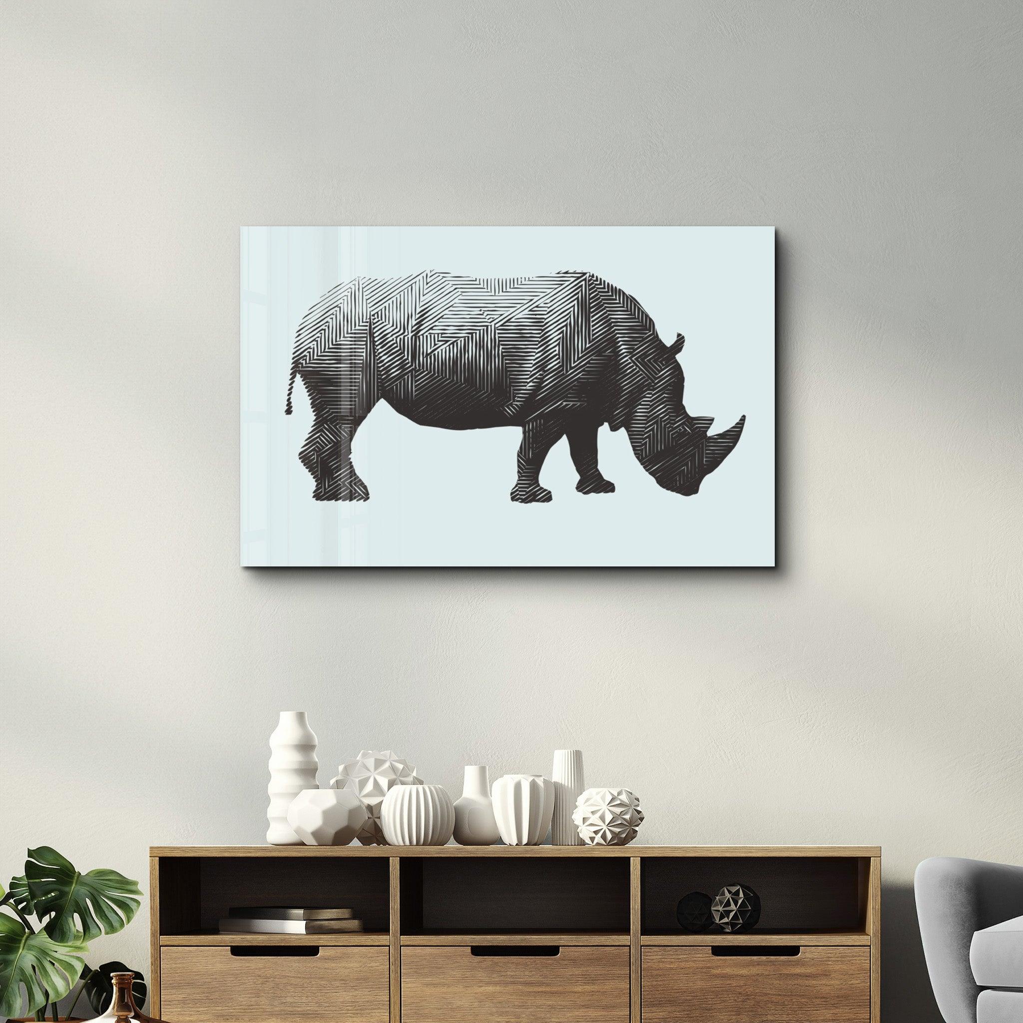 Rhino | Glass Wall Art - ArtDesigna Glass Printing Wall Art