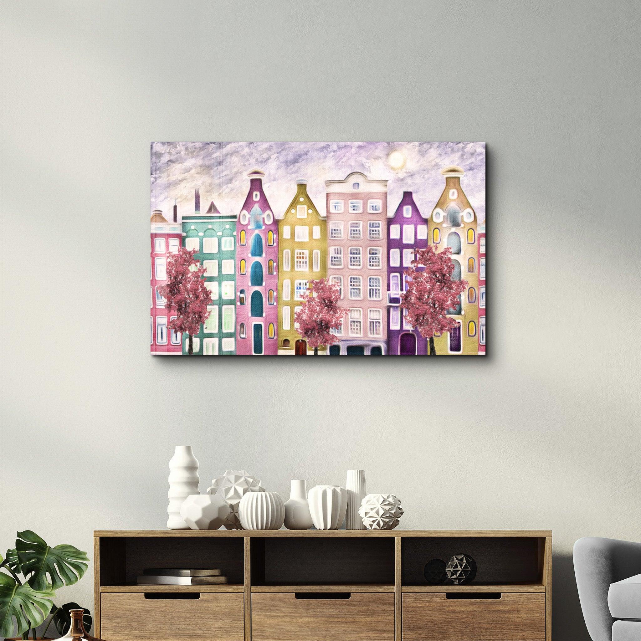 Charming City Blooms | Glass Wall Art - Artdesigna