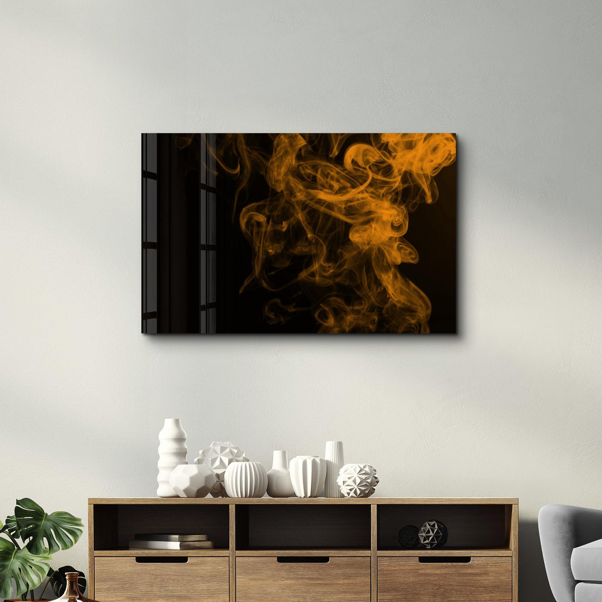 Orange Smoke | Glass Wall Art - ArtDesigna Glass Printing Wall Art