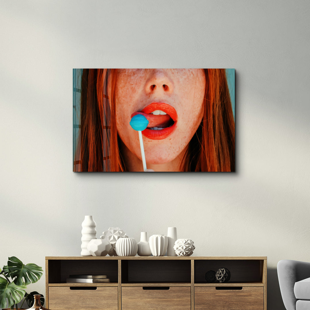 ・"Blue Lollipop"・Glass Wall Art - ArtDesigna Glass Printing Wall Art