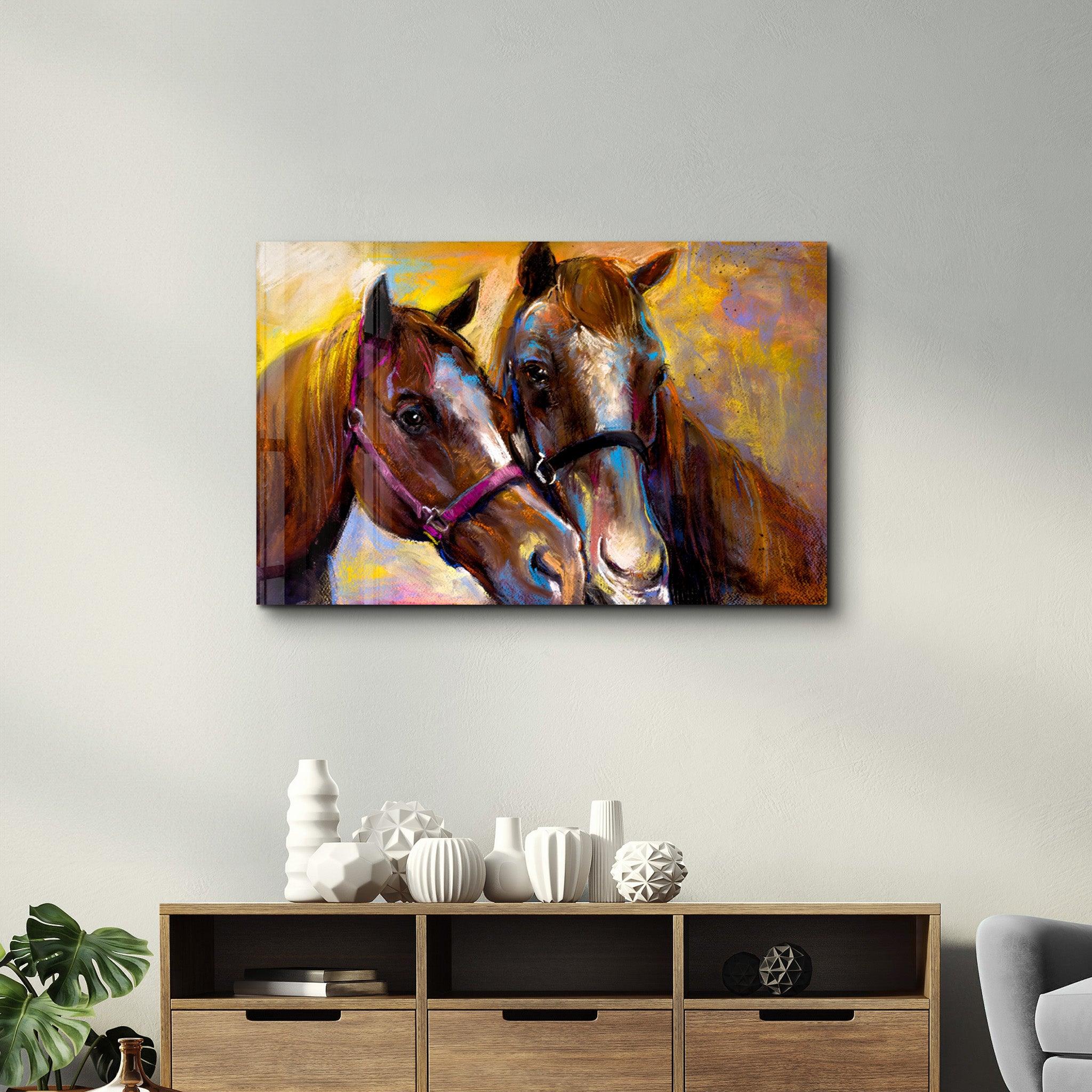 Horse Love V2 | Glass Wall Art - ArtDesigna Glass Printing Wall Art