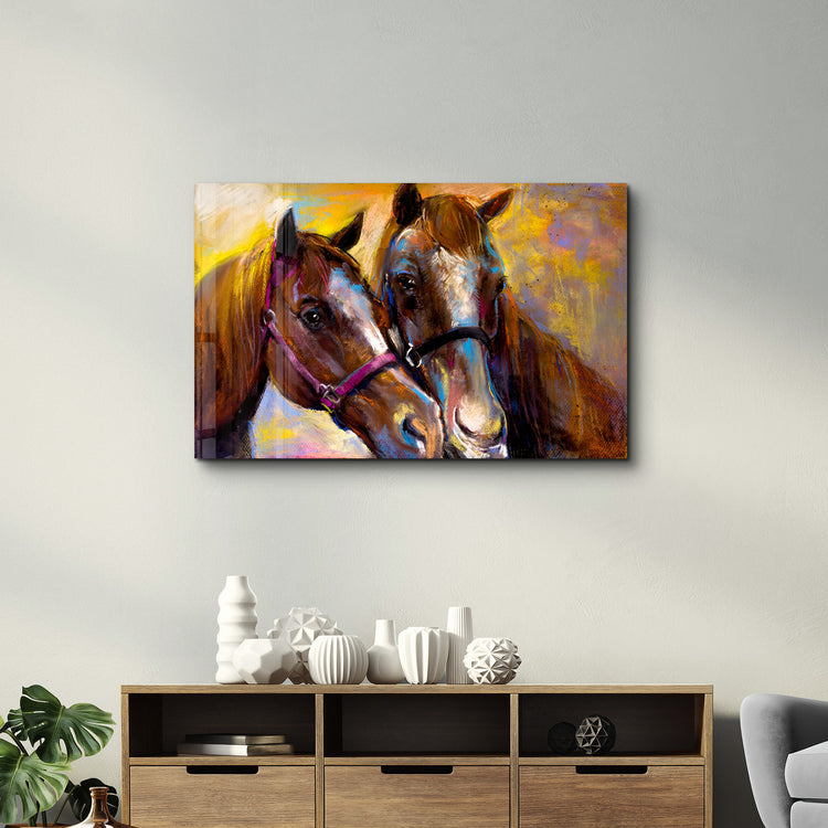 ・"Horse Love V2"・Glass Wall Art - ArtDesigna Glass Printing Wall Art
