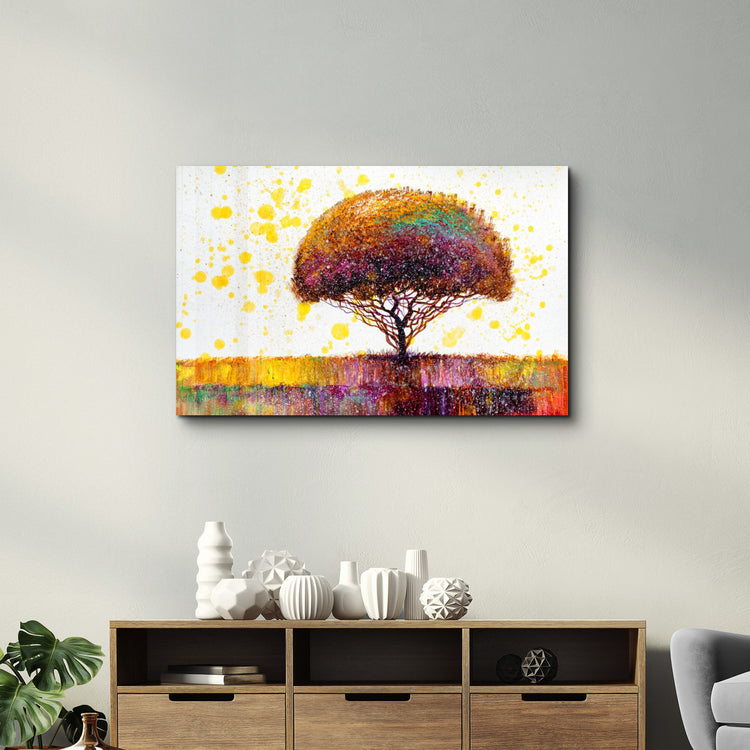 ・"Abstract Colorful Tree"・Glass Wall Art - ArtDesigna Glass Printing Wall Art